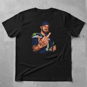 Seattle Seahawks Fan Art Middle Finger Black NFL Funny Graphic Tee